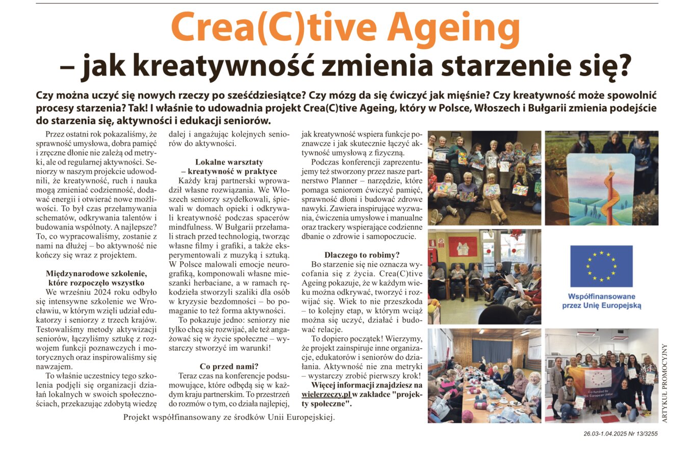 Crea(C)tive Ageing w gazecie ABC