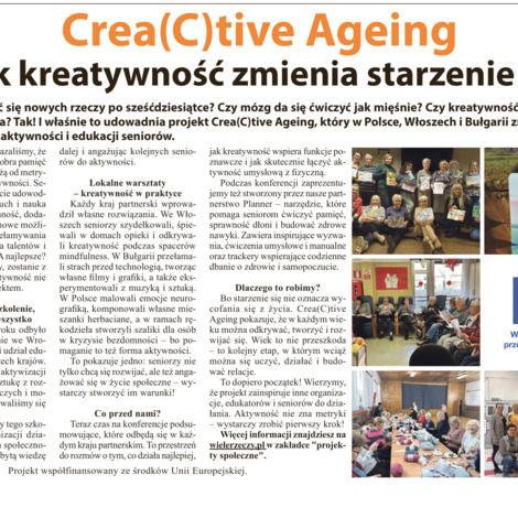Crea(C)tive Ageing w gazecie ABC